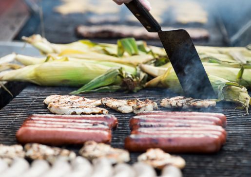 grilled food on bbq